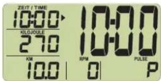 ZEET / TIME 10:00 KLOJOLLE 270 KM 10.0 10-00 10-00 RPM 0 PULSE P