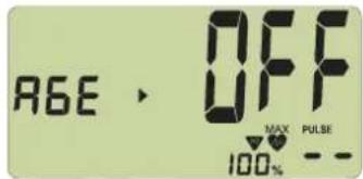 AGE > OFF MAX PULSE 100% --