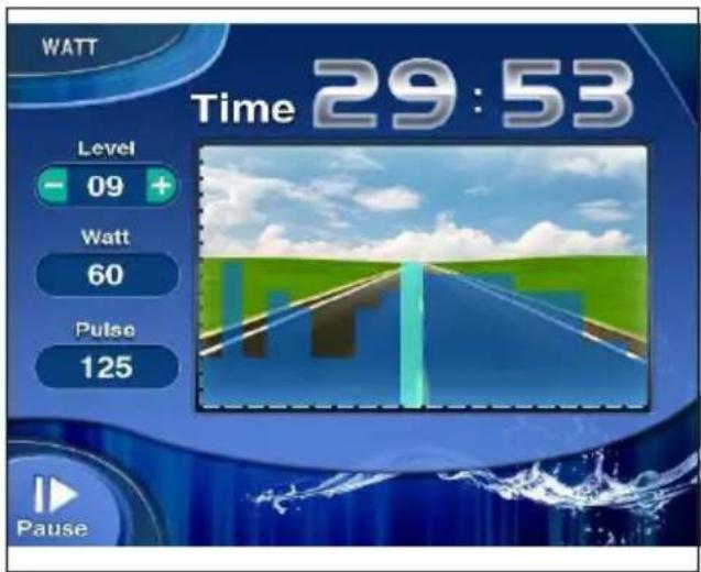 WATT Time 29:53 Level -09 + Watt 60 Pulse 125 Pause