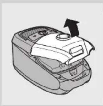 Illustration of a robotic vacuum cleaner with an arrow indicating motion.