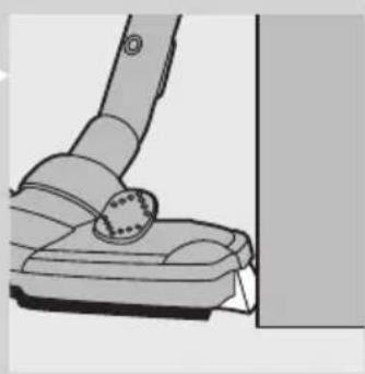 Illustration of a vacuum cleaner's arm and base.