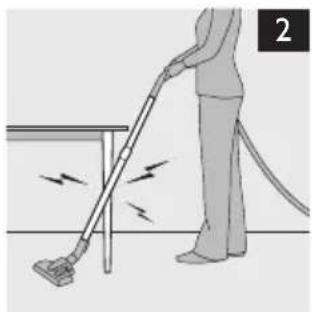 Illustration of a person using a mop to clean or remove debris, with motion lines indicating waste (no text or symbols).