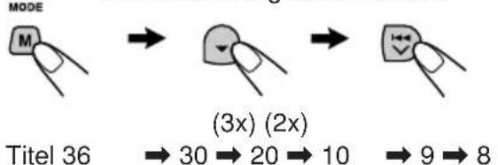 MODE M (3x) (2x) Titel 36 → 30 → 20 → 10 → 9 → 8