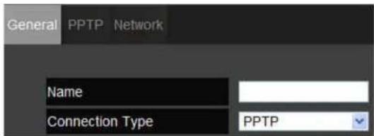 General PPTP Network Name Connection Type PPTP