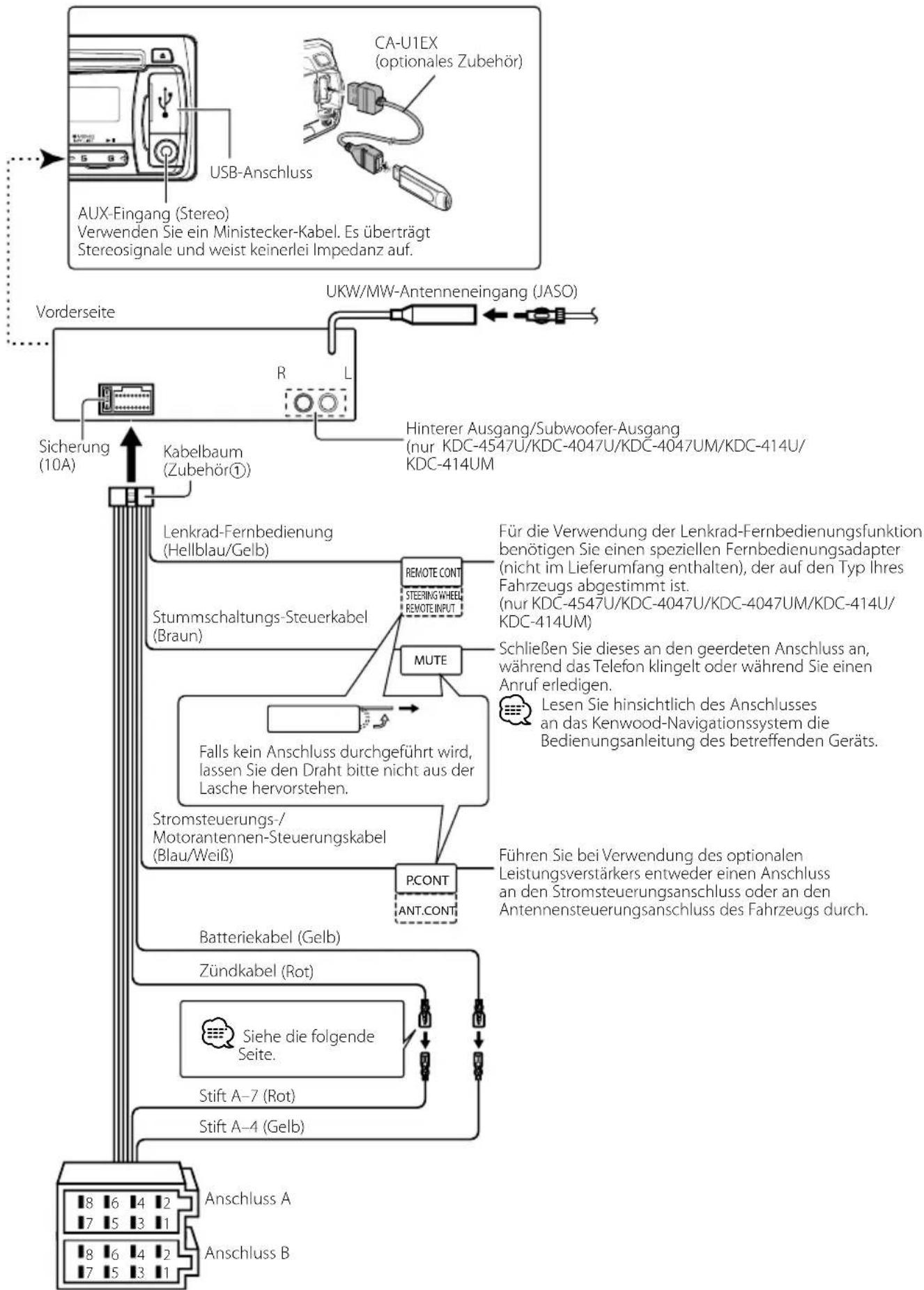 KENWOOD KDC-414UA - Anschlussdiagramm - 1
