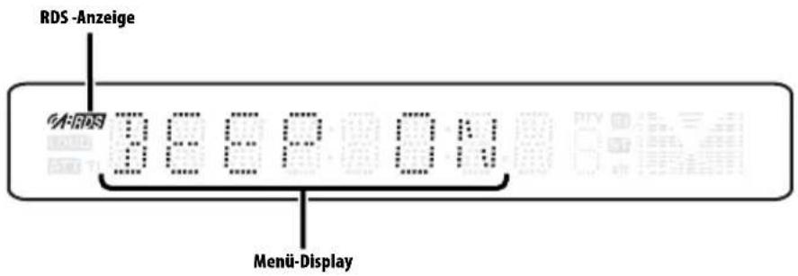 RDS-Anzeige M:EMS BEEP ON Menu-Display