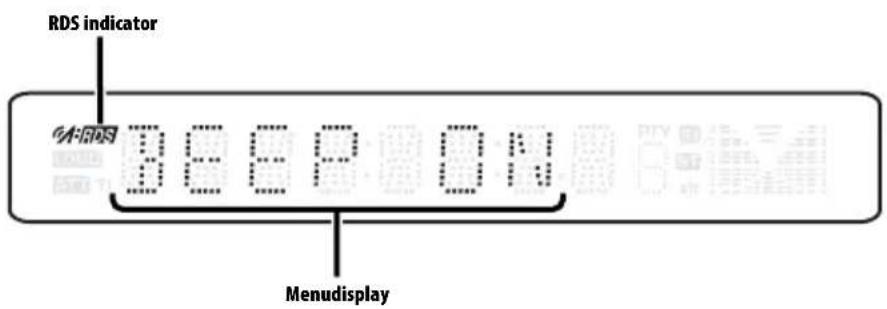 RDS indicator %:RDS 366P 0W Menudisplay