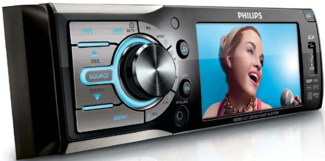 PHILIPS MUTE INTRO DBB SOURCE SEARCH MENU R/L P/N MPB-LINK Audio EQ S USER GSP: VWA HPB C2000+3.5" LCD DVD PLAYER: AI SYSTEM