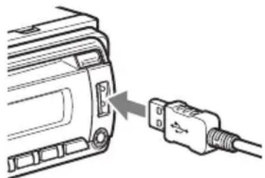 SONY CDX-GT39UE - Sluit het USB-apparaat aan op de USB-aansluiting. - 1