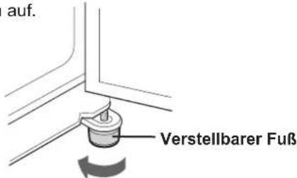 auf. Verstellbarer Fuß