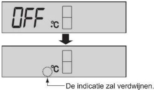OFF °C De indicatie zal verdwijnen.