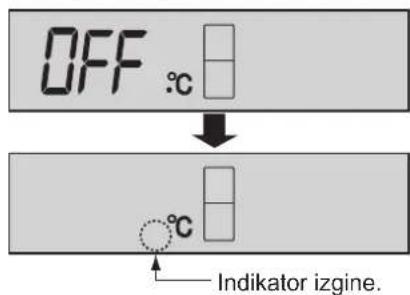 OFF °C Indikator izgine.