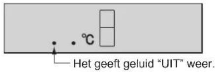• ℃ Het geeft geluid "UIT" weer.
