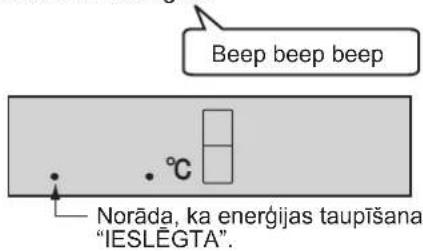 Beep beep beep Norāda, ka enerģijas taupīšana "IESLĒGTA".