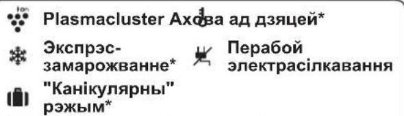 Plasmacluster Axова ад дзяцей* Экспрэс- замарожванне* "Канікулярны" рэжым* Перабой электрасілкавання