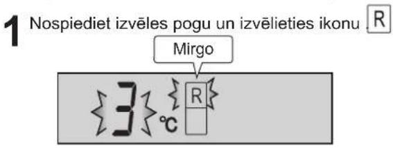 1 Nospiediet izvēles pogu un izvēlieties ikonu R Mirgo 3 °C R
