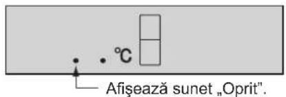 • • °C Afișează sunet „Oprit”.