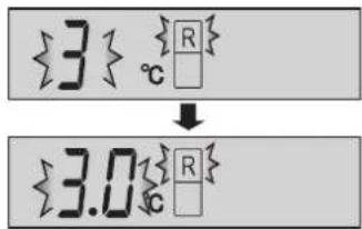 <3>°C ↓ <3.0>°C