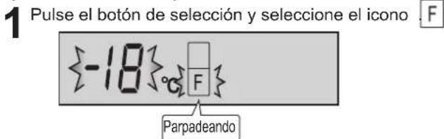 1 Pulse el botón de selección y seleccione el icono . F {-18} F Parpadeando