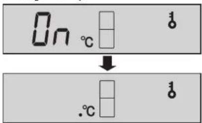 On °C ↓ .°C 1
