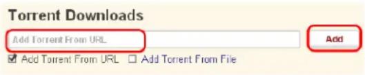 Torrent Downloads Add Torrent From URL Add Add Torrent From URL Add Torrent From File