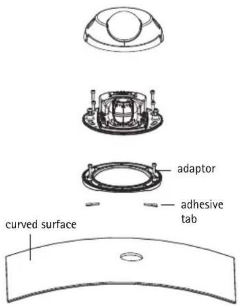 curved surface adaptor adhesive tab