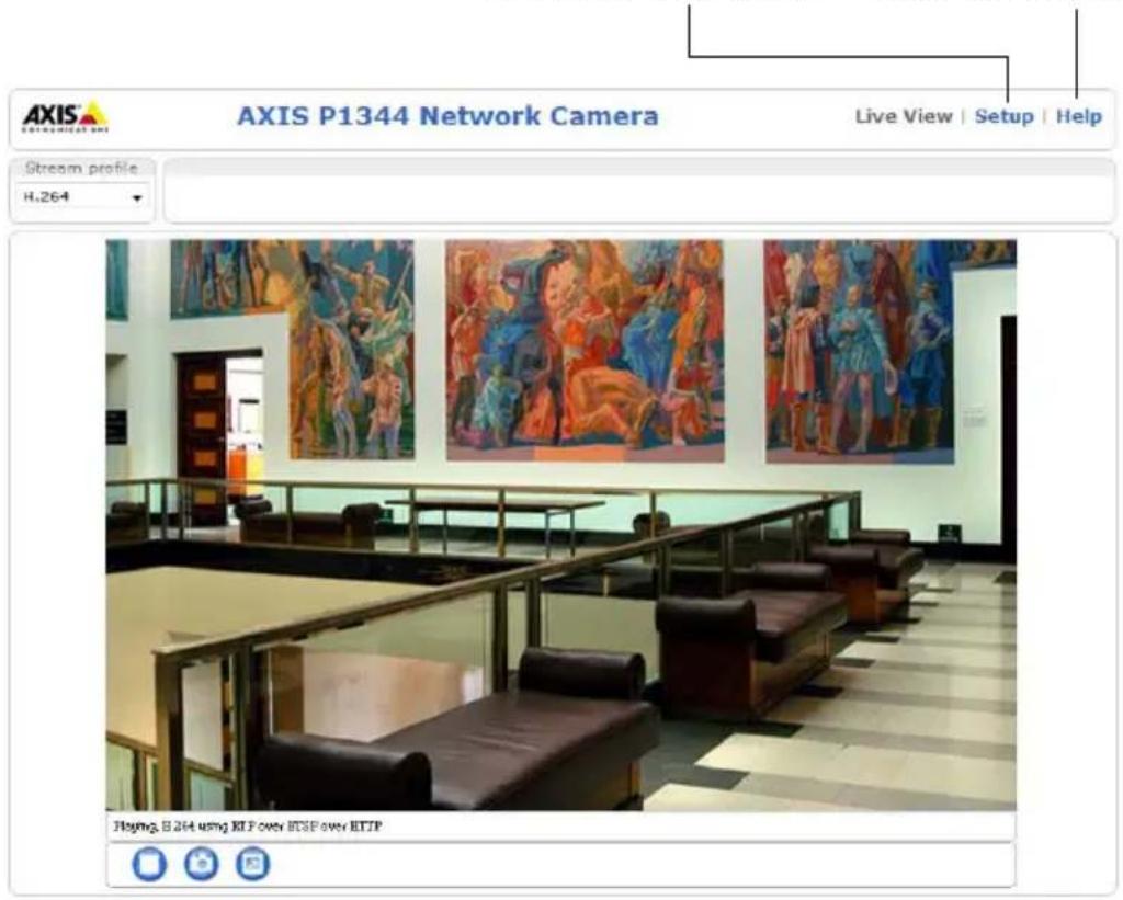 AXIS P1344 Network Camera Live View | Setup | Help Stream profile H.264 Playing, B.264 using HTTP over HTTP over HTTP