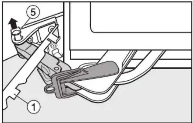 MIELE 7988940 - Retrait de l'amortisseur de fermeture de la porte : - 3