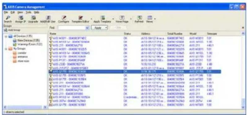 AXIS Camera Management File Edit View Tools Help Search Assign 3P Upgrade ADD/WR Use Configure Templates Editor Apply Template Home Page Refinal New Groups Add Group Name Status Address Small Number Model Images AVS M021 - 0048C0F74EC OK AVS 94-1214 sec 0408C0F74C A0V M021 1.01 AVS M102 w/ - 0048C1036A OK AVS 95-1212 sec 0408C1036B A0V M033 1.05 AVS M211 - 0048C0A21B OK AVS 91-1210 sec 0408C0A27B A0V M211 440.1 AVS M301 - 0048C1E205 OK AVS 82-1211: 0408C1E205 A0V M301 1.01 AVS M103 w/ - 0048C1E3G45 OK AVS 85-1212 sec 0408C1E36A A0V M103 1.00 AVS Q125 - 0048C1E36B OK AVS 92-1214 sec 0408C1E36B A0V Q125 1.01 AVS P131 - 0048C0F3A9F OK AVS 94-1218 sec 0408C0F3A9F A0V P131 1.01 AVS Z3D - 0048C9E75A OK 1633-16-233 0408C9E75A A0V Z3D 4.49 AVS Z5F PZ - 0048C9E75B OK AVS 97-1218 sec 0408C9E75B A0V Z5F PZ 4.49 AVS Q7F W/ - 0048C9E75F OK AVS 94-1212 sec 0408C9E75F A0V Q7F W/ 4.49 AVS Q7F W/ - 0048C9E75G OK AVS 94-1217 sec 0408C9E75G A0V Q7F W/ 4.49 AVS M13W - 0048C9E75H OK AVS 95-1215: 0408C9E75H A0V M13W 4.49 AVS M21 - 0048C9E75I/A OK AVS 91-1213: 0408C9E75I/A A0V M21 4.49 AVS M21 - 0048C9E75J/A OK AVS 91-1213: 0408C9E75J/A A0V M21 4.49 AVS M22 - 0048C9E75K/A/U/A/KU/V/A/U/A/KU/V/A/U/A/KU/V/A/U/A/KU/V/A/U/A/KU/V/A/U/A/KU/V/A/U/A/KU/V/A/U/A/KU/V/A/U/A/KU/V/A/U/A/KU/V/A/U/A/KU/V/A/U/A/KU/V/A/U/A/KU/V/A/U/A/KU/V/A/U/A/KU/V/A/U/A/KU/V/A/U/A/KU/V/A/U/A/S AVS R2W - 0048C7C29A/D OK AVS 93-1213 sec 0408C7A29A A0V R2W 4.49 AVS Q7F W/ - 0048C9E75H/J/A/U/A/KU/V/A/U/A/KU/V/A/U/A/KU/V/A/U/A/KU/V/A/U/A/KU/V/A/U/A/KU/V/A/U/A/KU/V/A/U/A/KU/V/A/U/A/KU/V/A/U/A/KU/V/A/U/A/KU/V/A/U/A/KU/V/A/U/A/KU/V/A/U/A/KU/V/A/U/A/KU/V/A/U/A/KU/V/A/U/A/M