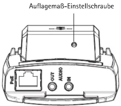 Auflagemaß-Einstellschraube PoE OUT AUDIO IN