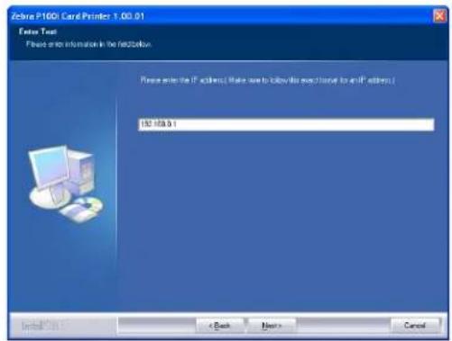 ZEBRA P100i - Installation d'un pilote Ethernet - 3