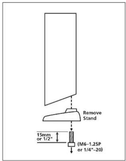 Remove Stand 15mm or 1/2" (M6-1.25P or 1/4"-20)