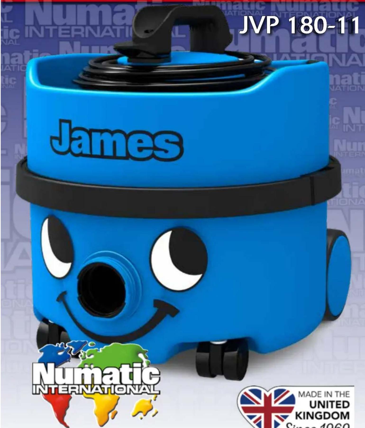 JVP 180-11 James Numatic INTERNATIONAL MADE IN THE UNITED KINGDOM Since 1960