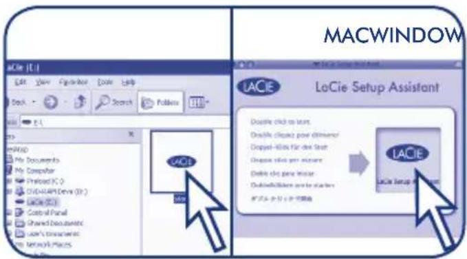 MACWINDOW LACIE Setup Assistant Double click as start. Double click any dimmer Dopset files for the Start Done this per instance Delete click any lesser Doubled click any to starters MacSetup Setup Assistant