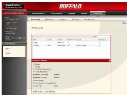 BUFFALO 6TB LinkStation Duo - Procédure de configuration de WebAccess - 1