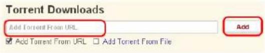 Torrent Downloads Add Torrent From URL Add Add Torrent From URL Add Torrent From File