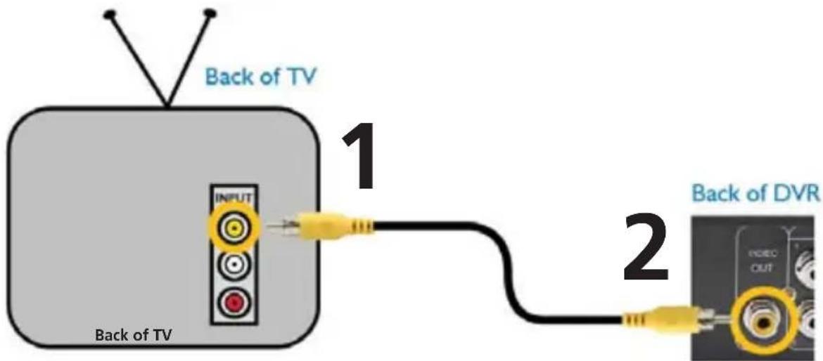 Back of TV 1 INPUT Back of TV 2 Back of DVR
