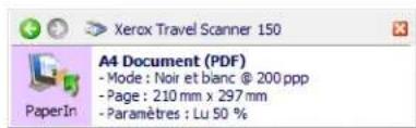 Xerox Travel Scanner 150 A4 Document (PDF) - Mode : Noir et blanc @ 200 ppp - Page : 210 mm x 297 mm - Paramètres : Lu 50 %