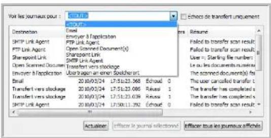 Voir les journaux pour : ESTRIT COUR Destination Email Envoyer à Applicaten SMTP Link Agent FTP Link Agent Open Screened Document(s) Sharepoint Link SMTP Link Agent Open Screened Document Transfert vers stockage Envoyer à Applicaten Uber bragen an enen Solcherart Email 20 10/03/24 17:51:23.368 Edoué…