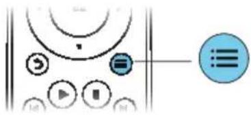 Diagram showing audio playback controls with icons and a button labeled '≡' pointing to the play button.
