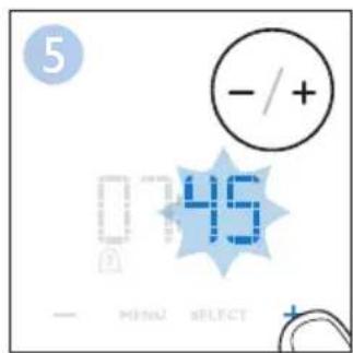 5 - / + 0 45 - MENU SELECT +