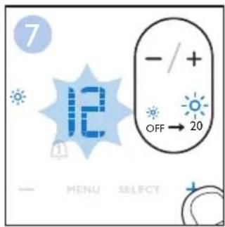 7 - + - / + OFF → 20 12 - MENU SELECT
