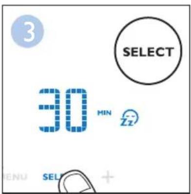 3 SELECT 30 MIN Zz MENU SEL +