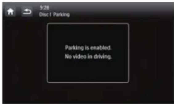 9:28 Disc 1 Parking Parking is enabled. No video in driving.