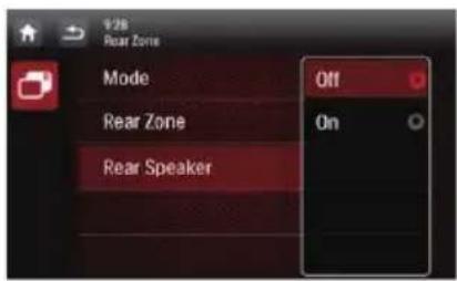 9.28 Rear Zone Mode Off Rear Zone On Rear Speaker