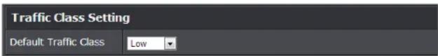 Traffic Class Setting Default Traffic Class Low