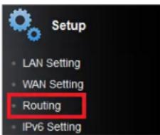 Setup • LAN Setting • WAN Setting • Routing • IPv6 Setting