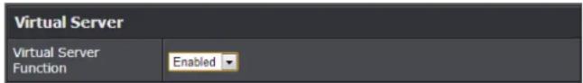 Virtual Server Virtual Server Function Enabled