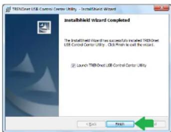 TREN-Direct USB Control Center Utility - InstallShield Wizard InstallShield Wizard Completed The InstallShield Wizard has successfully installed TREN-Direct USB Control Center Utility. Click Print is call the Wizard. Launch TREN-Direct USB Control Center Utility OK Finish OK