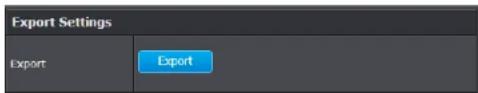 Export Settings Export Export